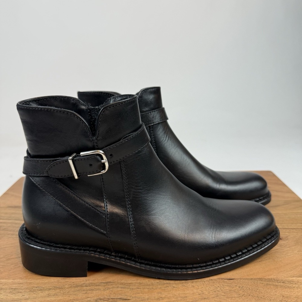New Womens La Canadienne Sancton City Dry Leather Black Boots Size 7 M